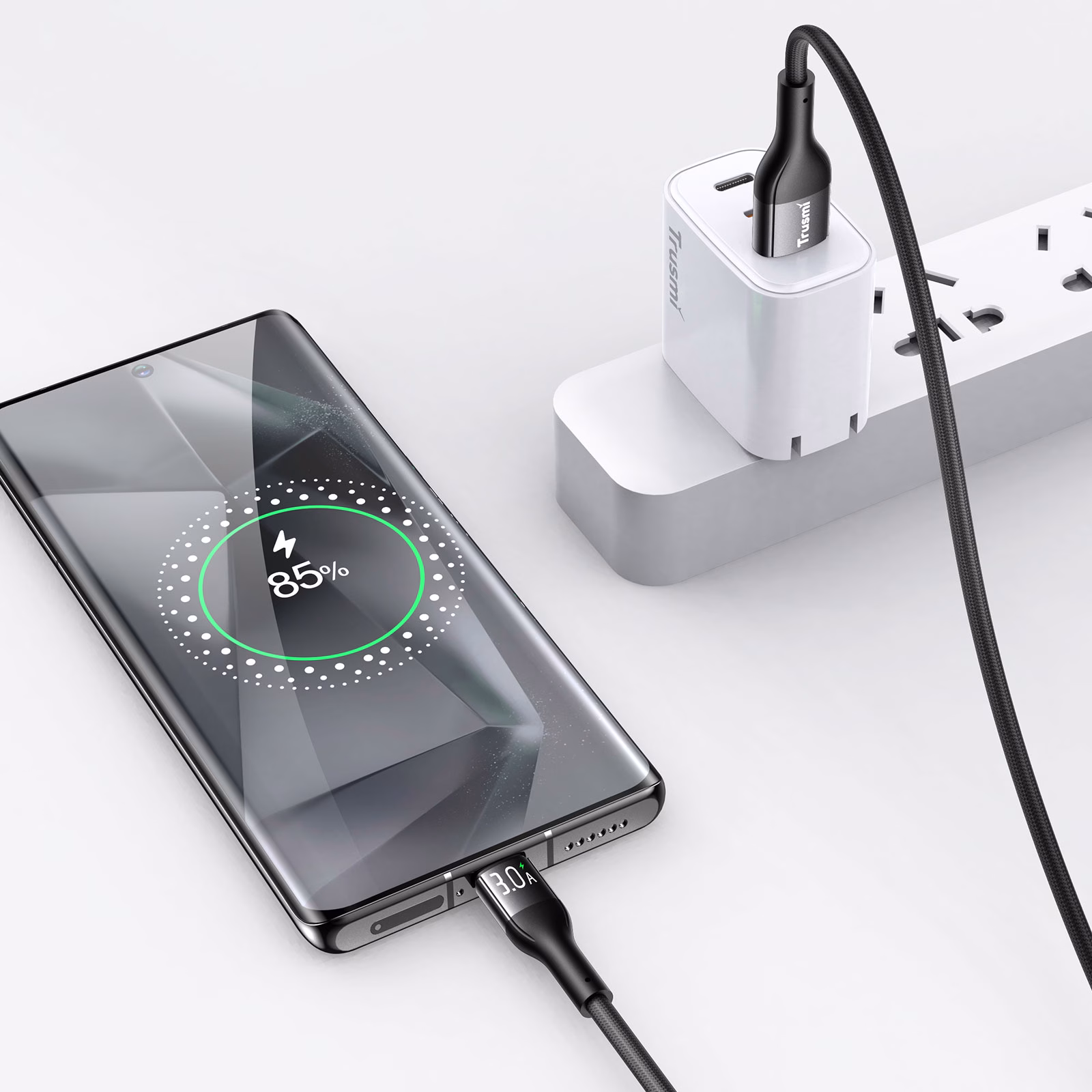 TRUSMI CA45-11 3A AC LED Aluminum Alloy Braided Cable - Image 2