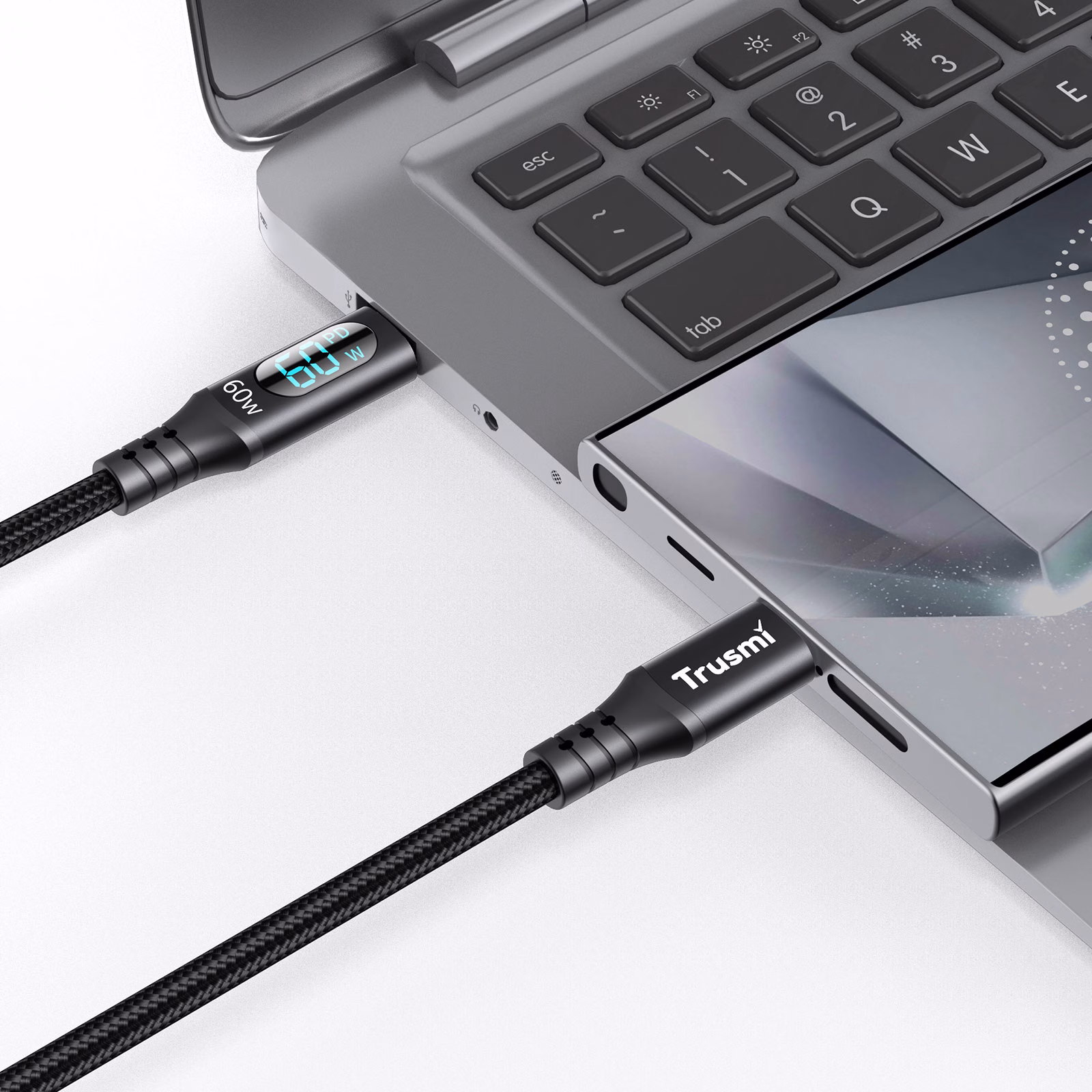TRUSMI CA38-106 60W CC Digital Fast Charging Braided Cable - Image 2