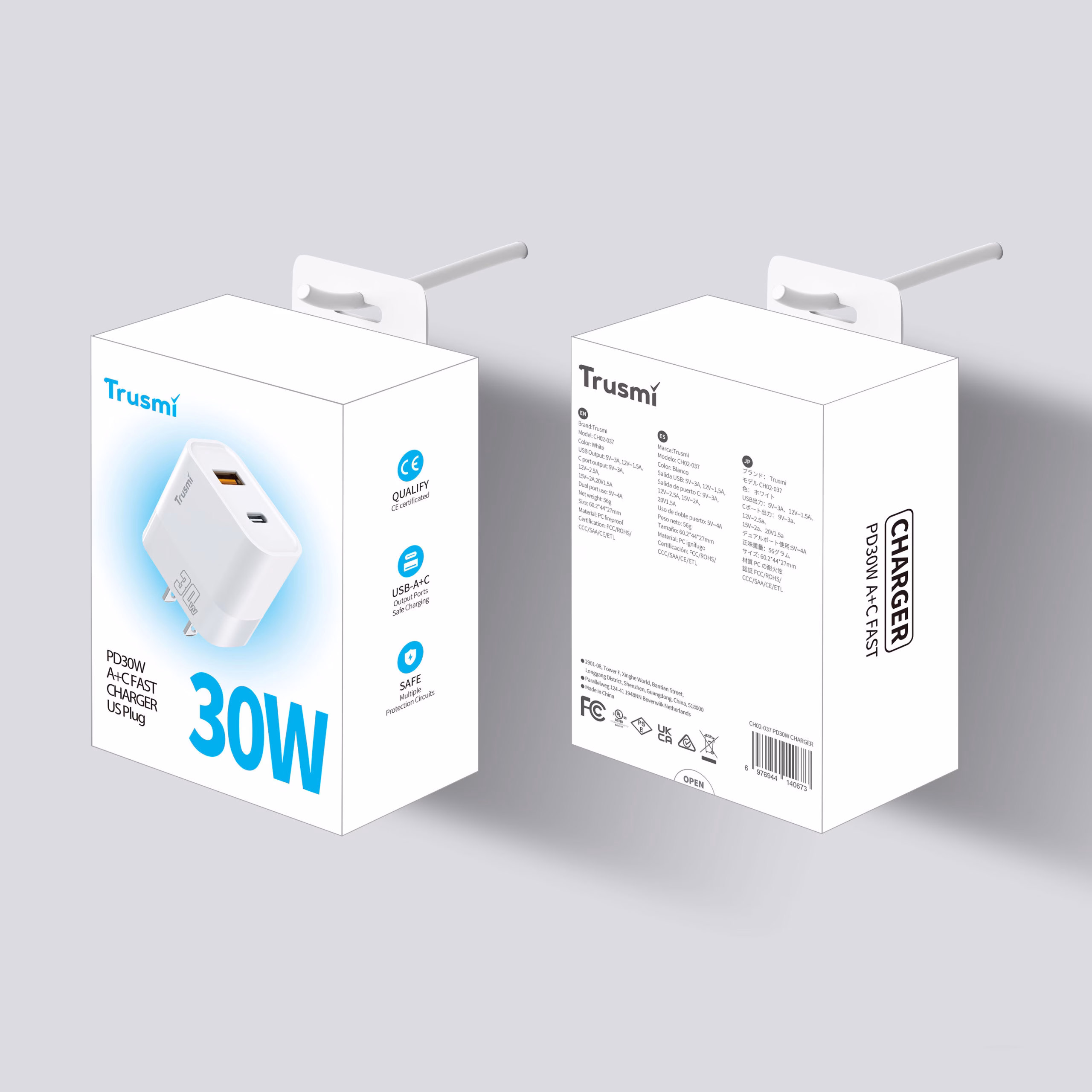 TRUSMI CH02-037 PD30W A+C GaN Fast Charger - Image 5