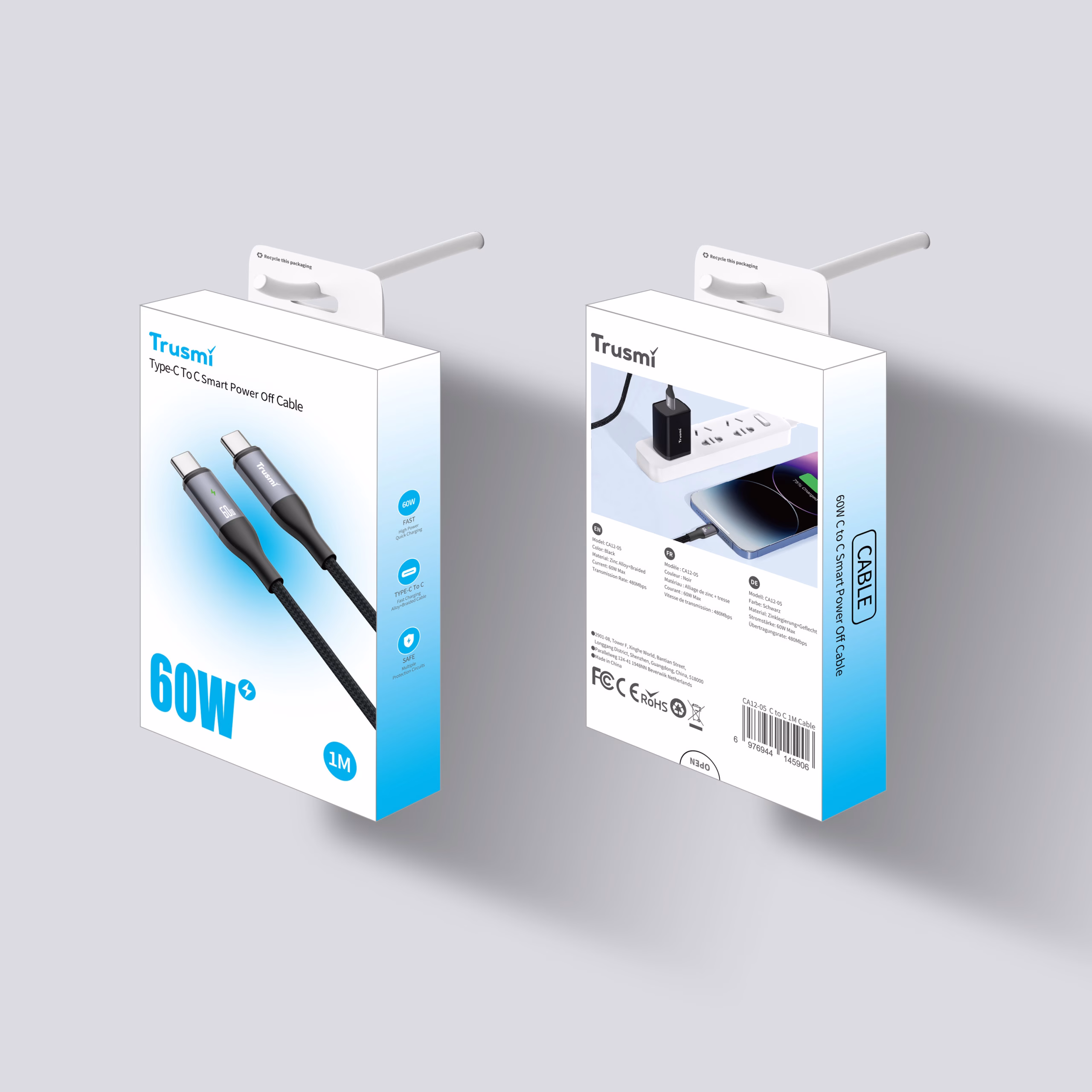 TRUSMI CA12-05 60W CC Smart Power off Alluminum Alloy Cable - Image 5