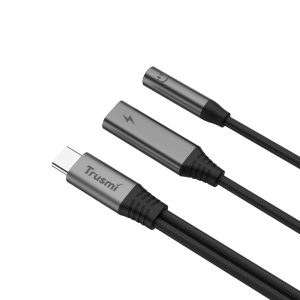 TRUSMI CA50-01 2-in-1 CC+3.5mm 4-Level Audio Female Adapter Cable