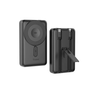 2 TRUSMI PB12-01 15W Magnetic Wireless Power Bank with C+L Cable Kickstand