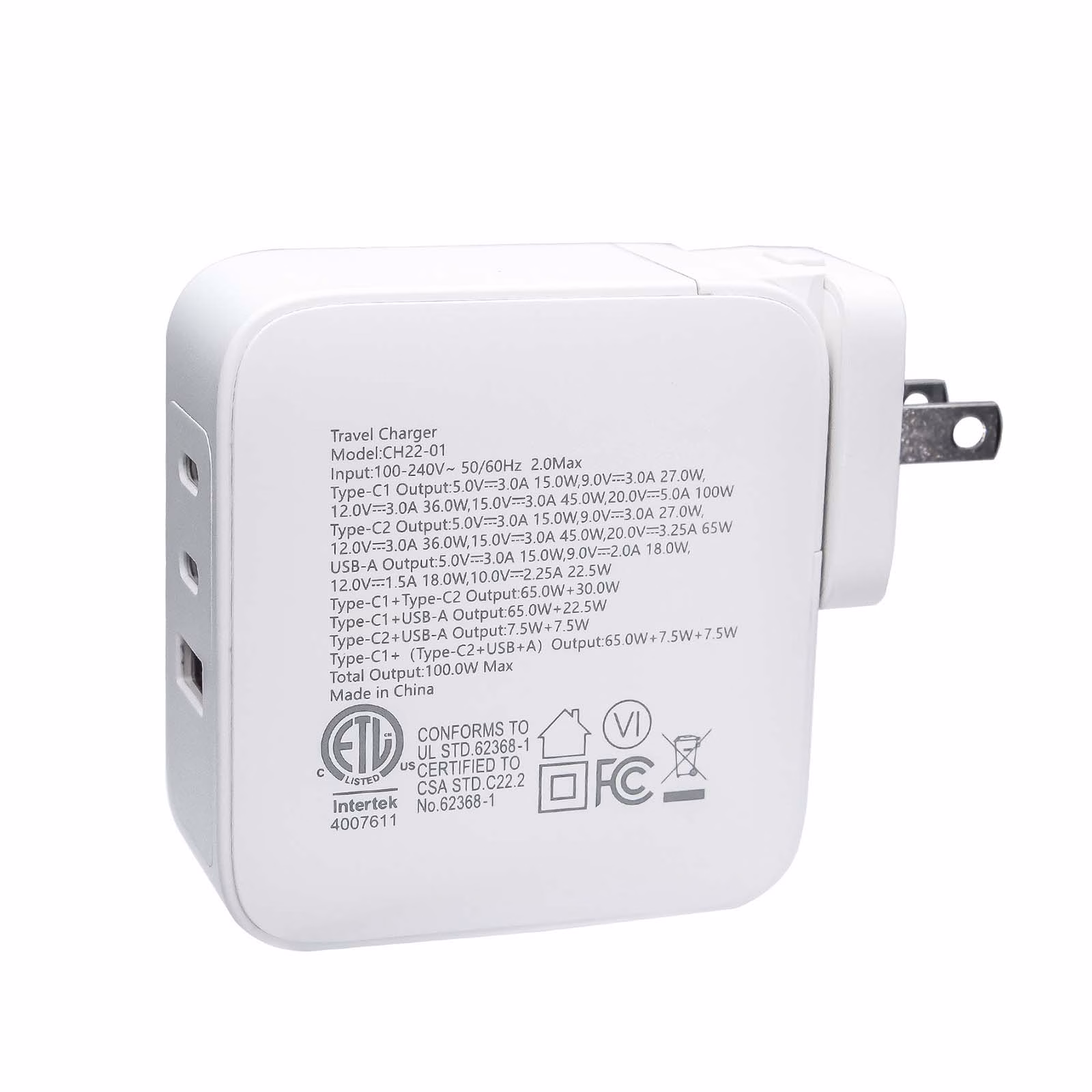 TRUSMI CH22-01 PD100W 2C1A GaN Fast Charger - Image 4