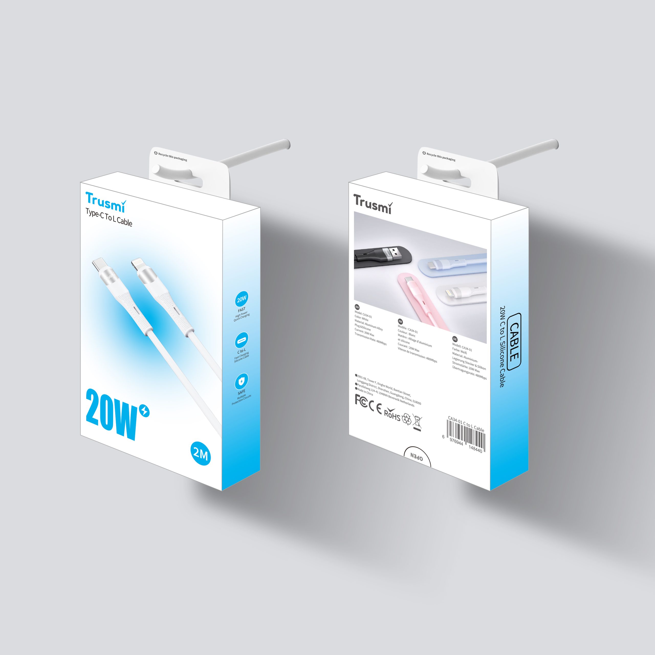 TRUSMI CA34-01 20W C To L Silicone Cable - Image 5
