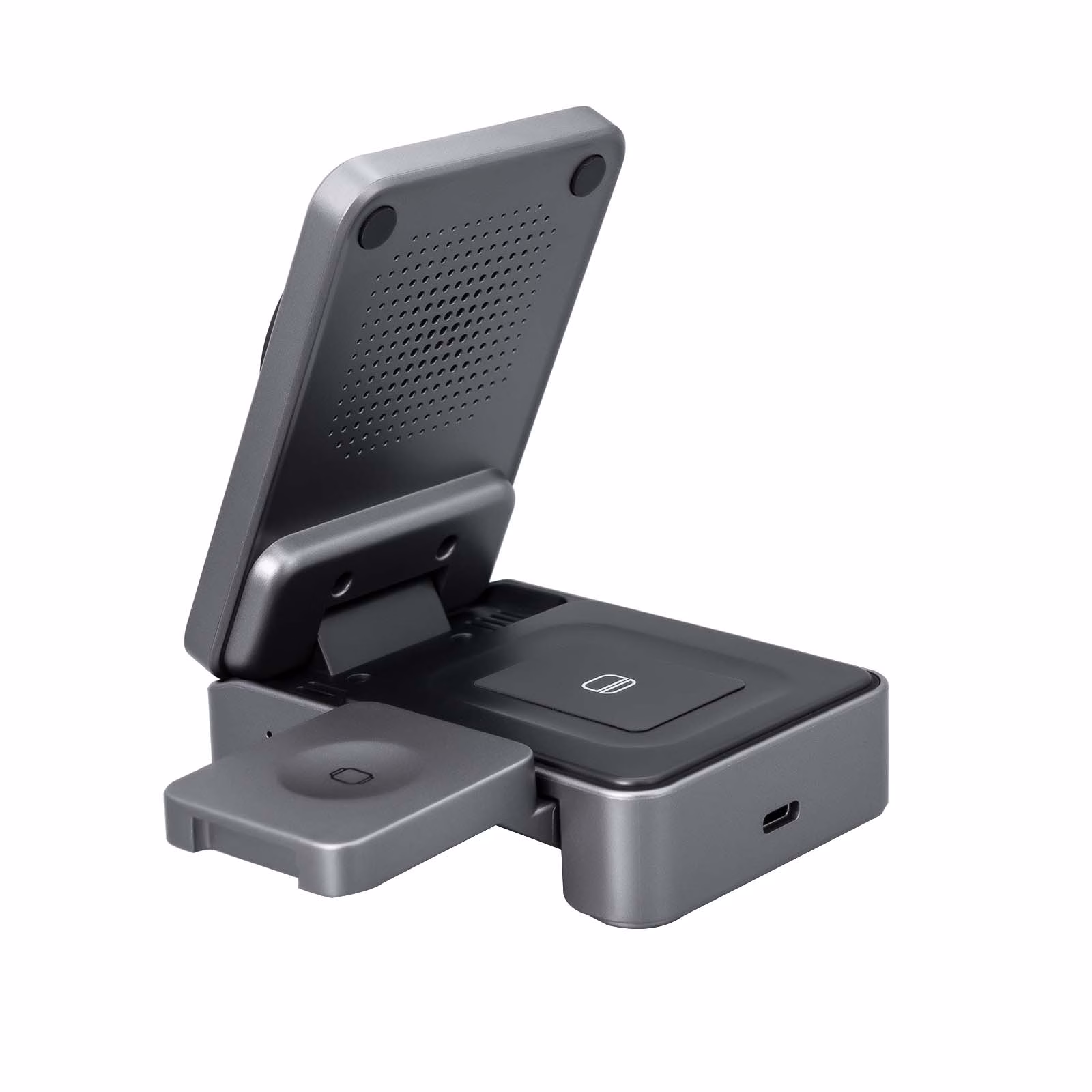 TRUSMI CD02-02 Qi2 3-in-1 Desktop Foldable Wireless Charging Station Gray - Image 4