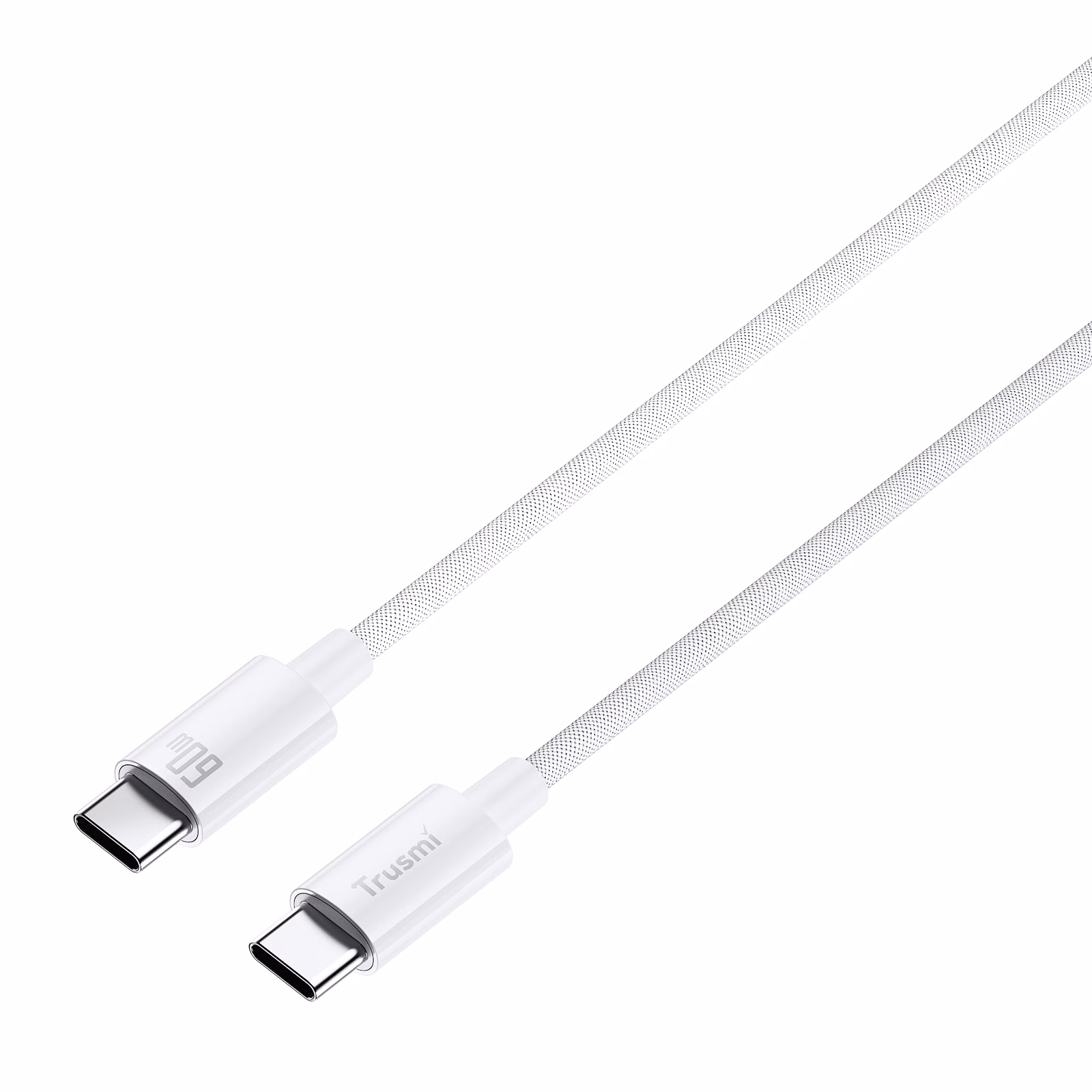 TRUSMI CA55-03 60W C To C Braided Charging Cable White 1M - Image 2