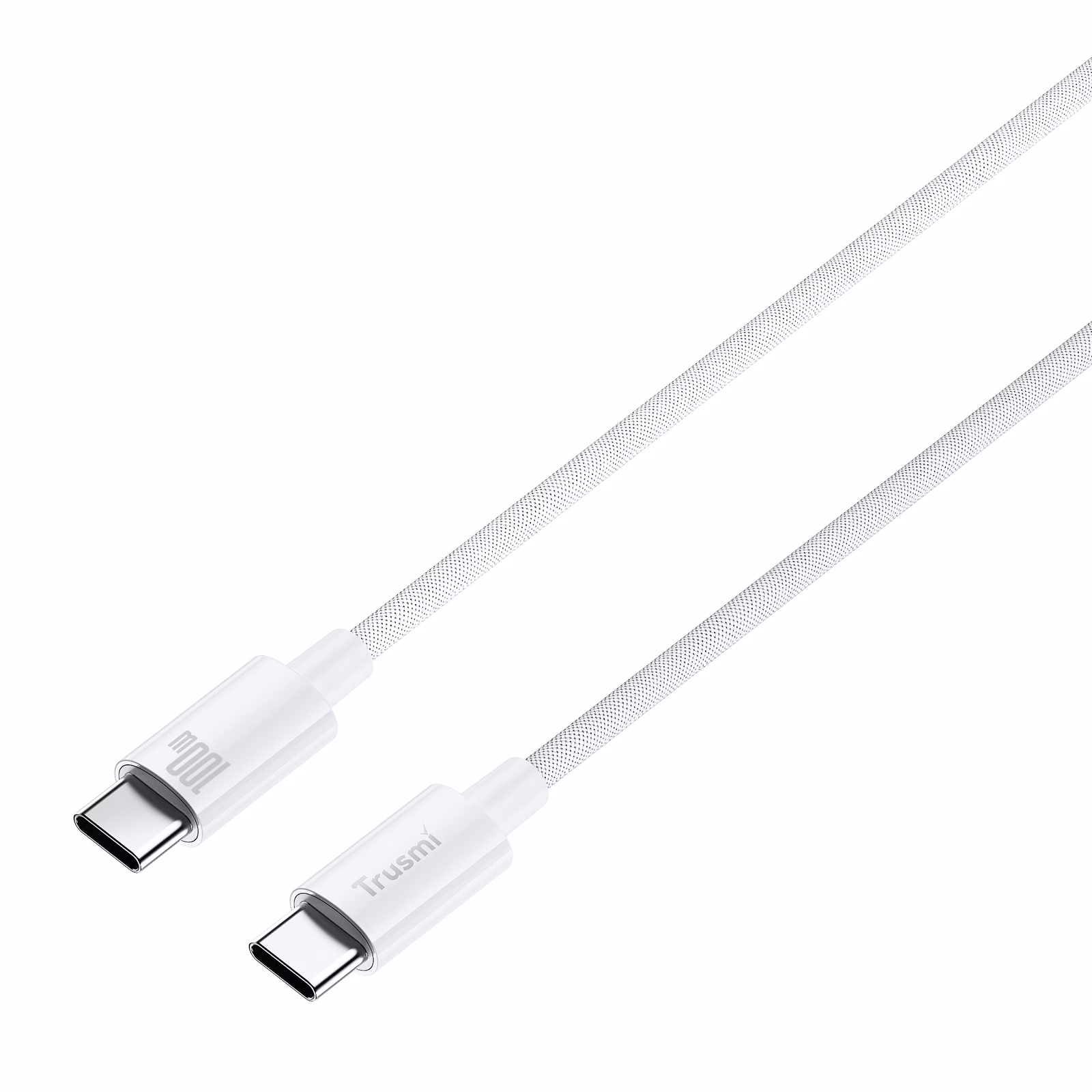 TRUSMI CA55-07 100W C To C Braided Charging Cable White 3M - Image 2