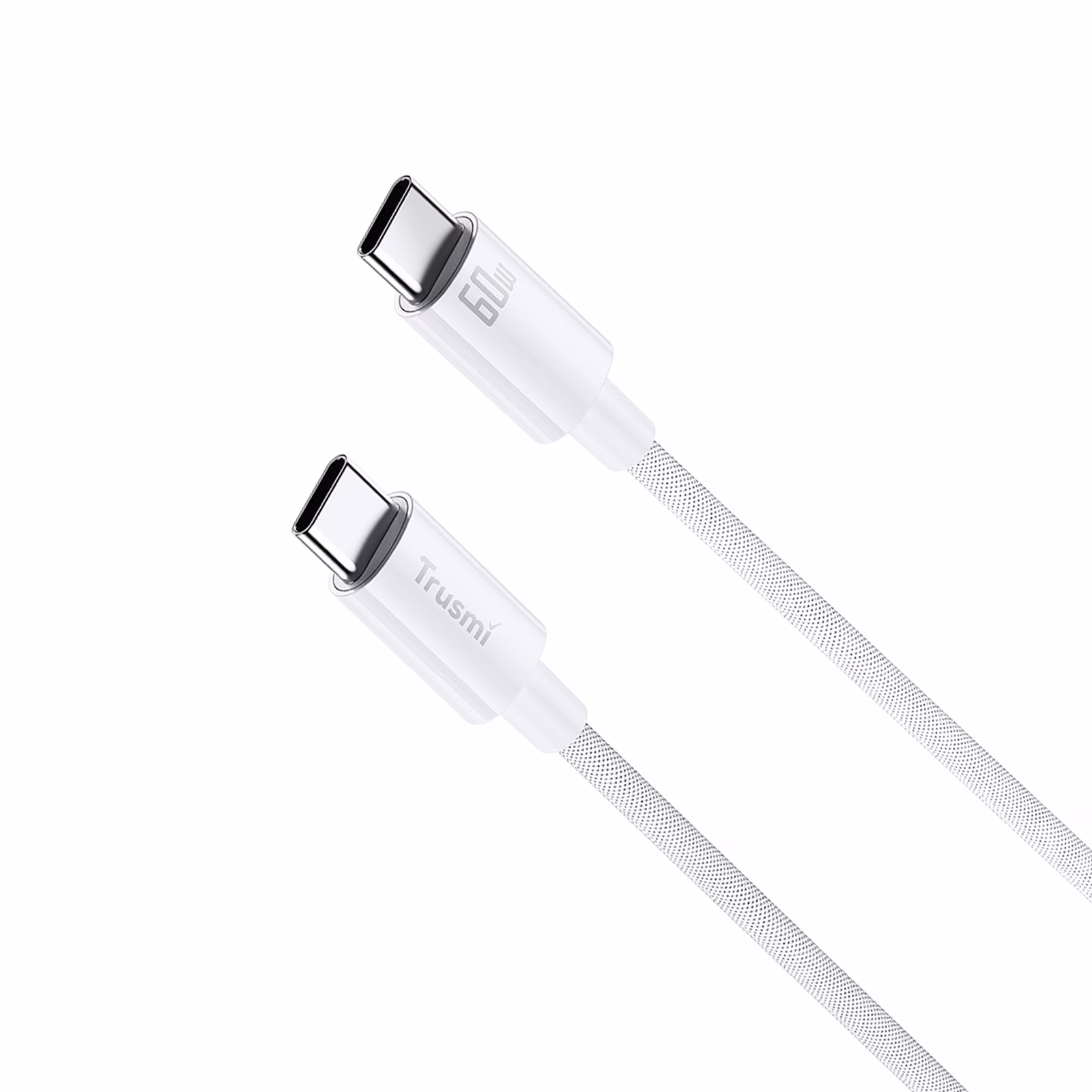 TRUSMI CA55-03 60W C To C Braided Charging Cable White 1M