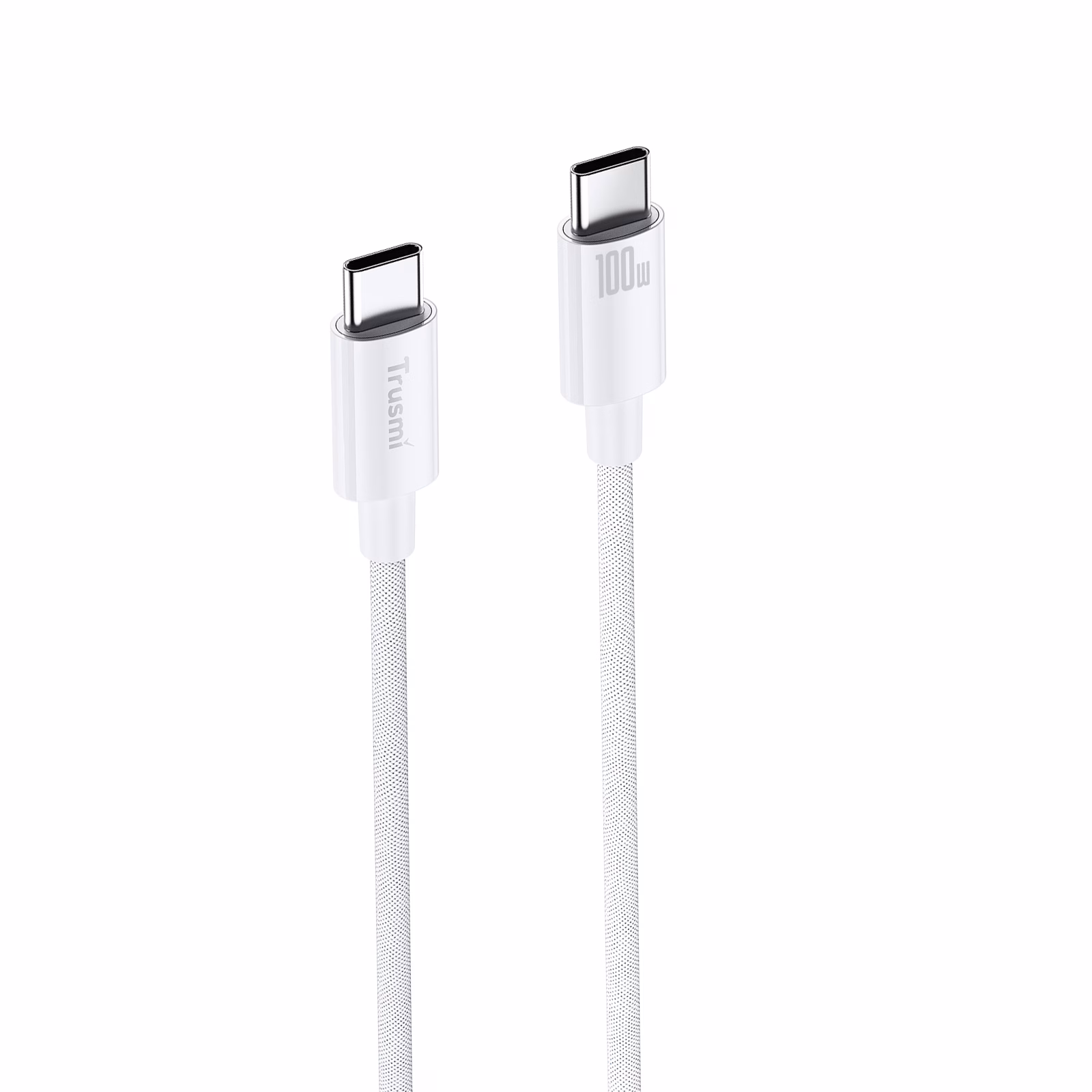 TRUSMI CA55-07 100W C To C Braided Charging Cable White 3M - Image 3