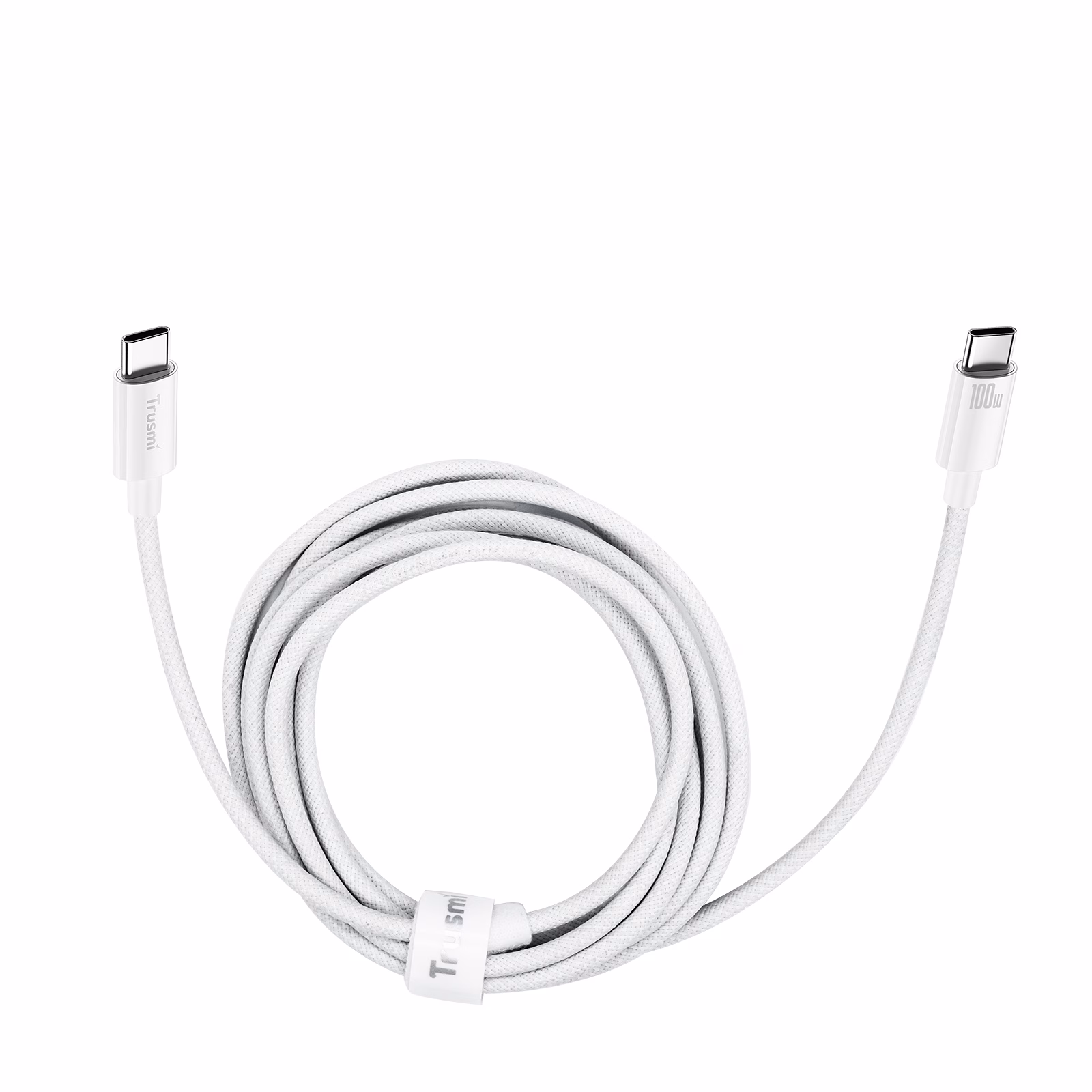TRUSMI CA55-07 100W C To C Braided Charging Cable White 3M - Image 4