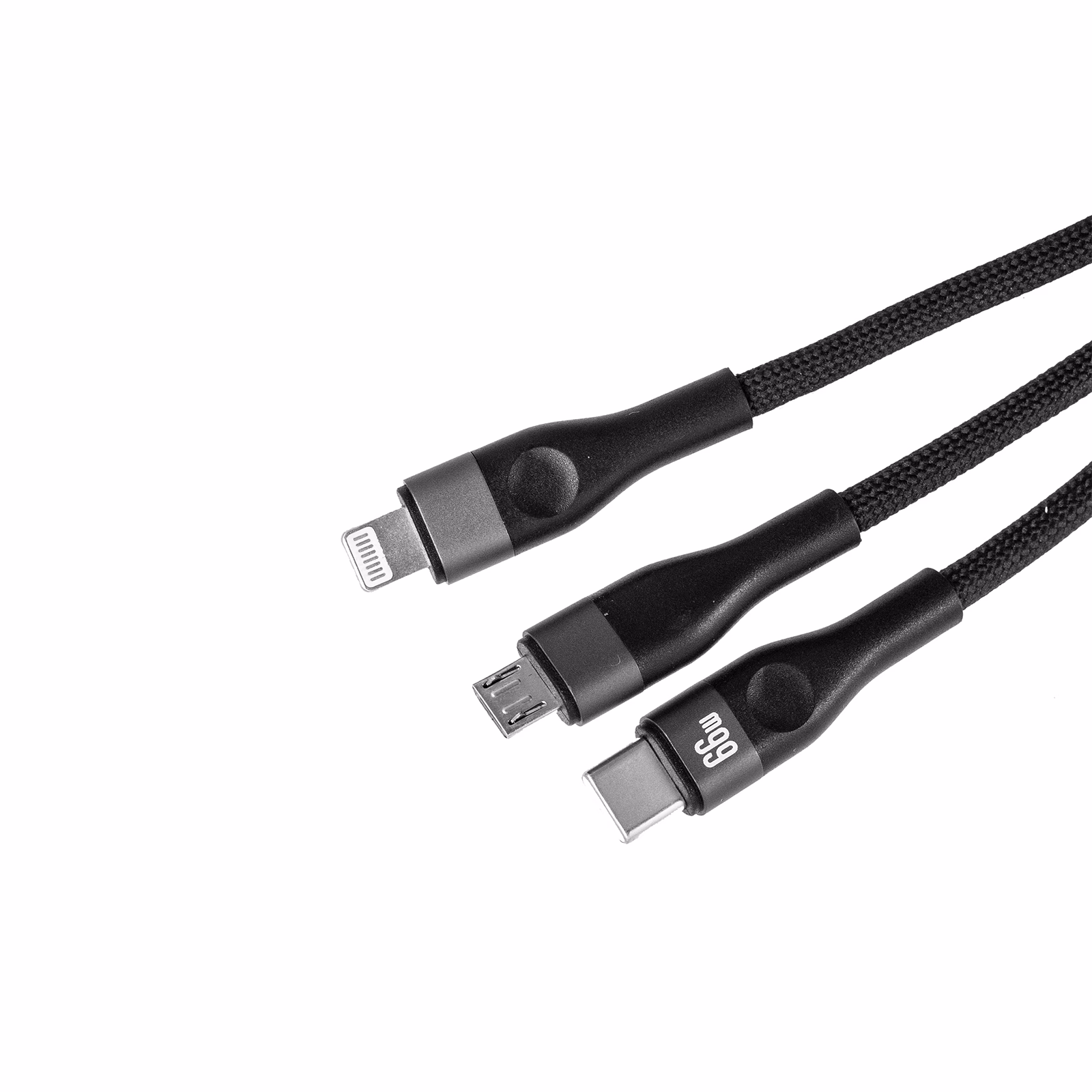 TRUSMI CA29-02 66W 3 in 1 C TO C/L/M 66W Braided Cable Black 1.2M - Image 4