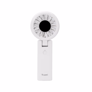 TRUSMI HA04-01 Handheld Foldable Digital Display High Speed Fan with Finger Ring White