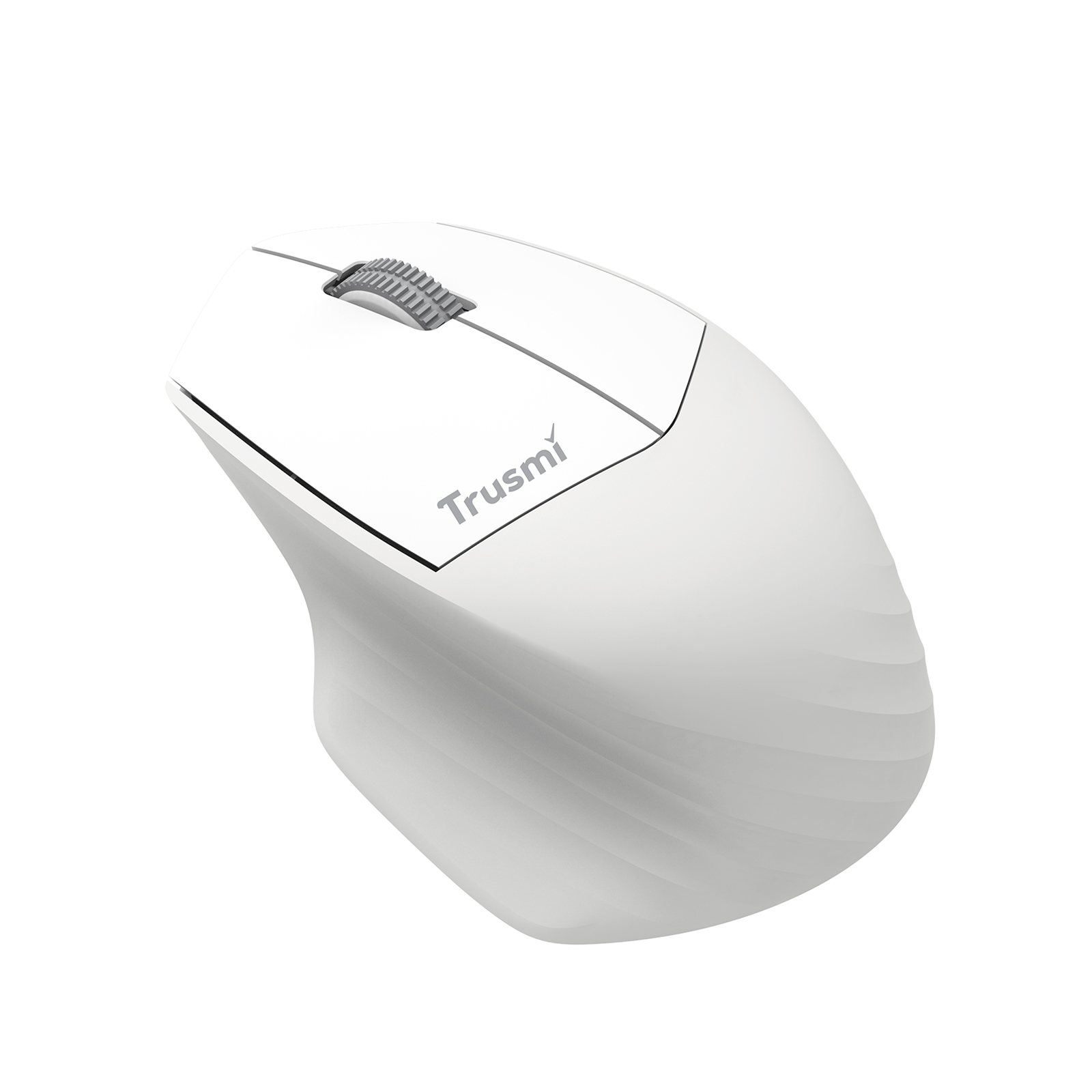 TRUSMI MU01-02 2.4G/BT Ergonomic Contoured-Shape Design Wireless Mouse White - Image 2