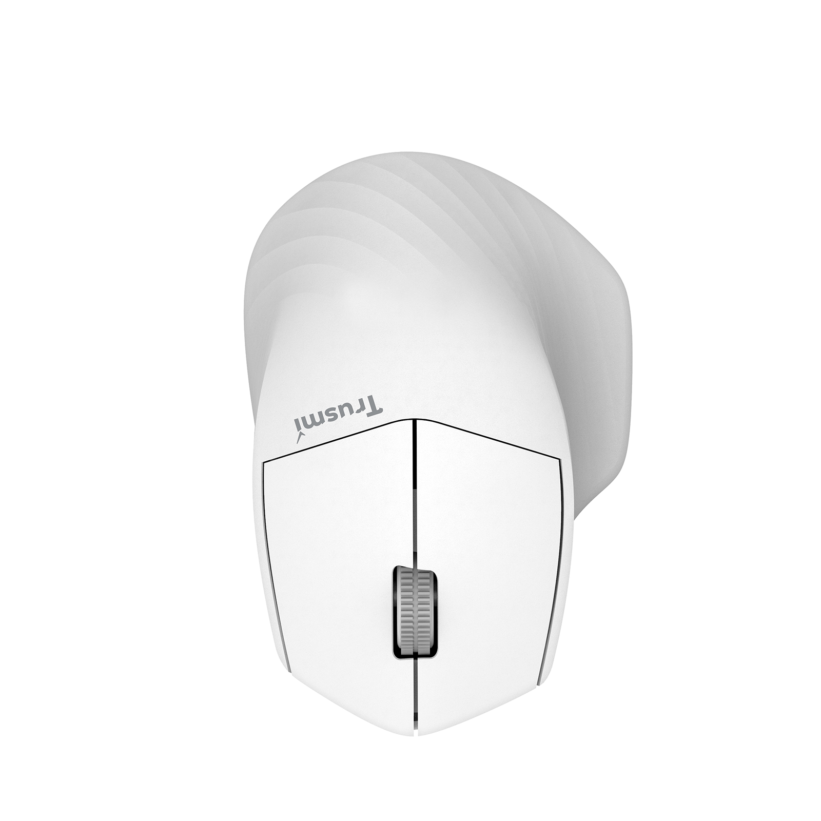 TRUSMI MU01-02 2.4G/BT Ergonomic Contoured-Shape Design Wireless Mouse White - Image 4