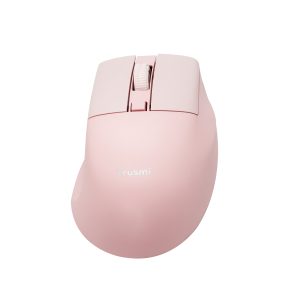 TRUSMI MU03-03 2.4G+BT Ergonomic Contoured-Shape Design Wireless Mouse Pink