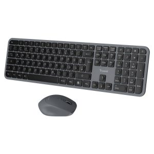 TRUSMI KM01-02 Wireless Membrane keyboard & Mouse Set DE Grey