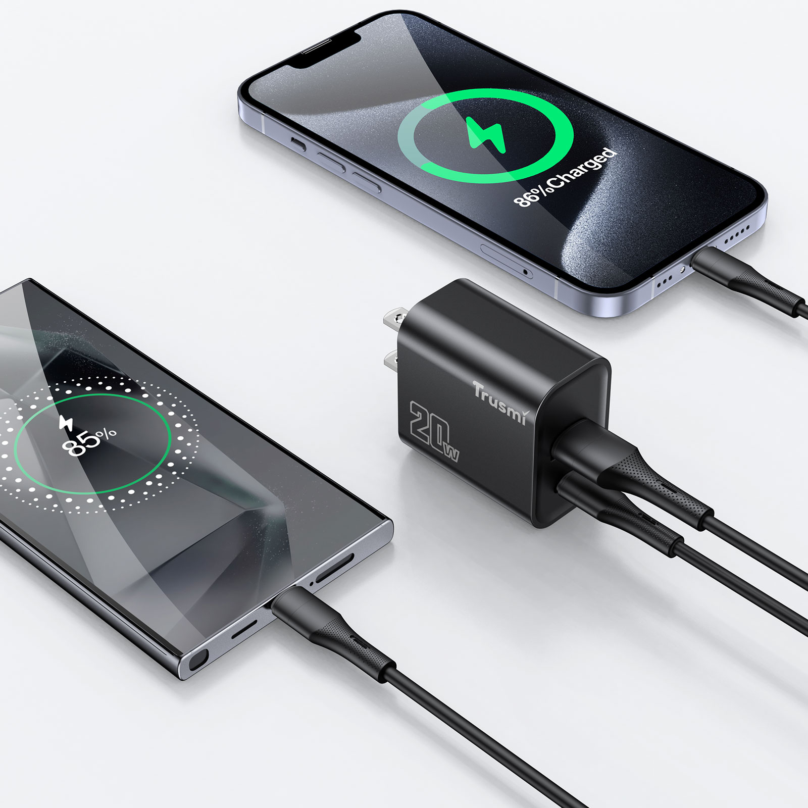 TRUSMI CH11-072/CH11-074 PD20W A+C Charger Set With C TO C 60W Cable(US) - Image 4