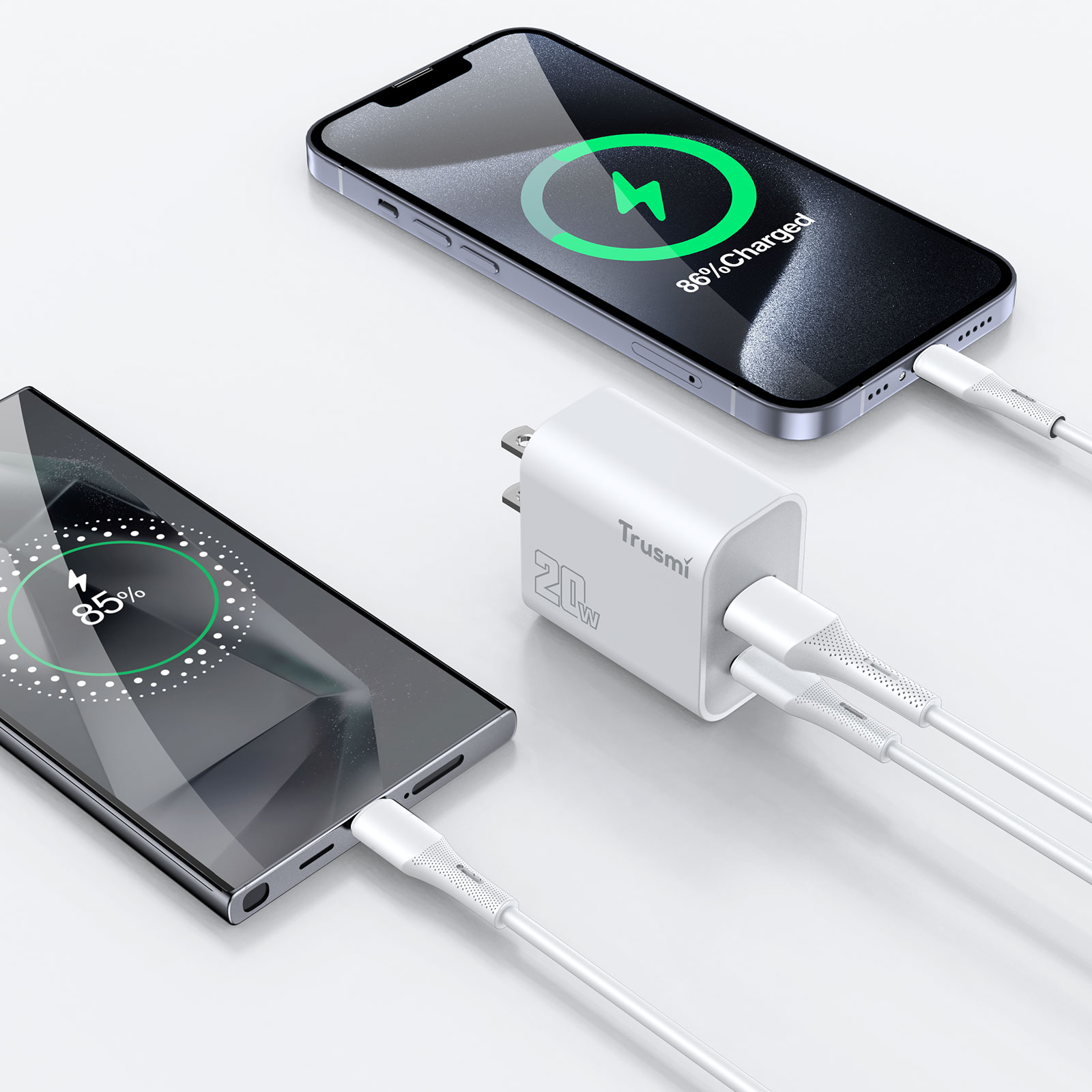 TRUSMI CH11-072/CH11-074 PD20W A+C Charger Set With C TO C 60W Cable(US) - Image 5