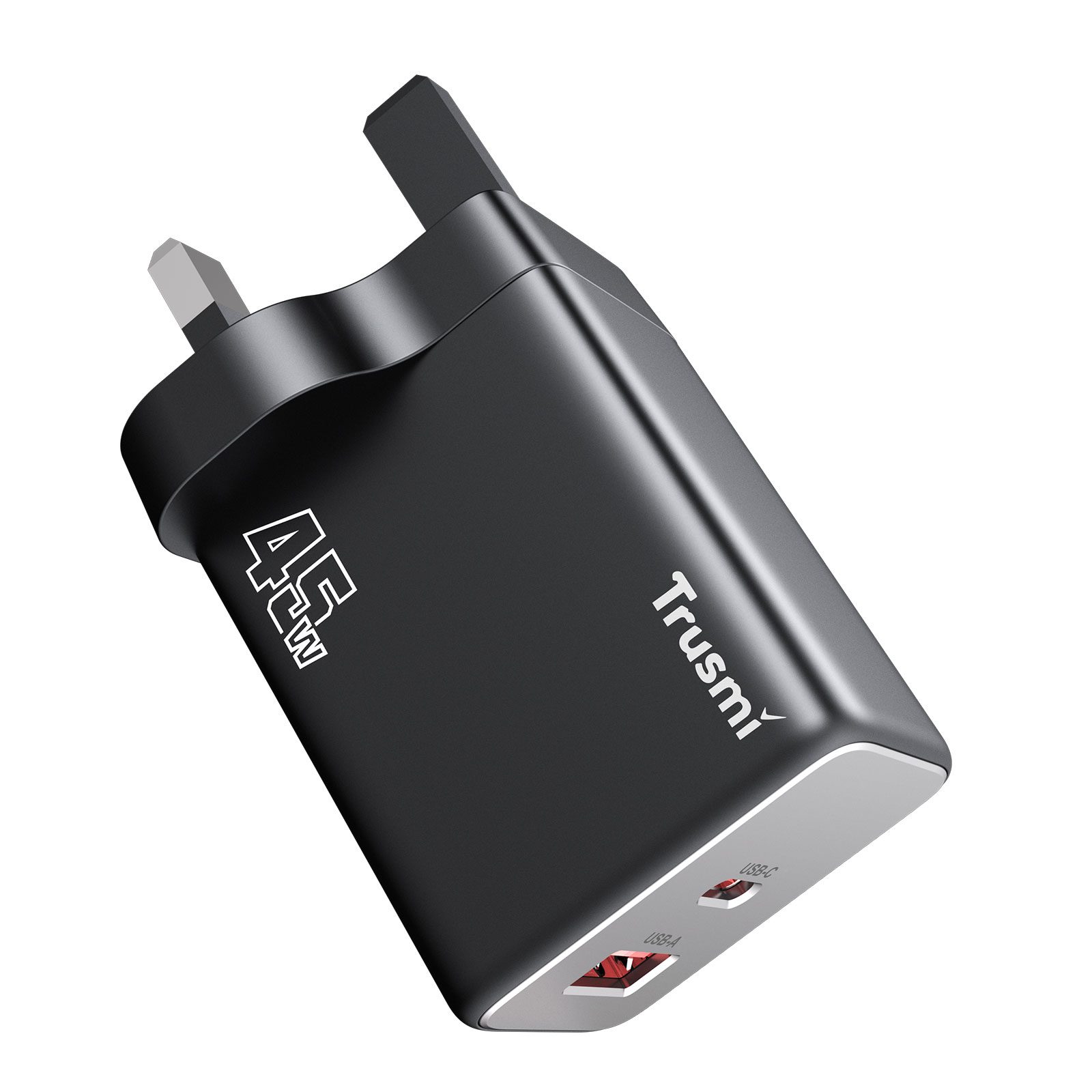 TRUSMI CH06-049 PD45W MINI A+C GaN FAST Charger With C TO C 60W Cable Set (UK)Black - Image 4