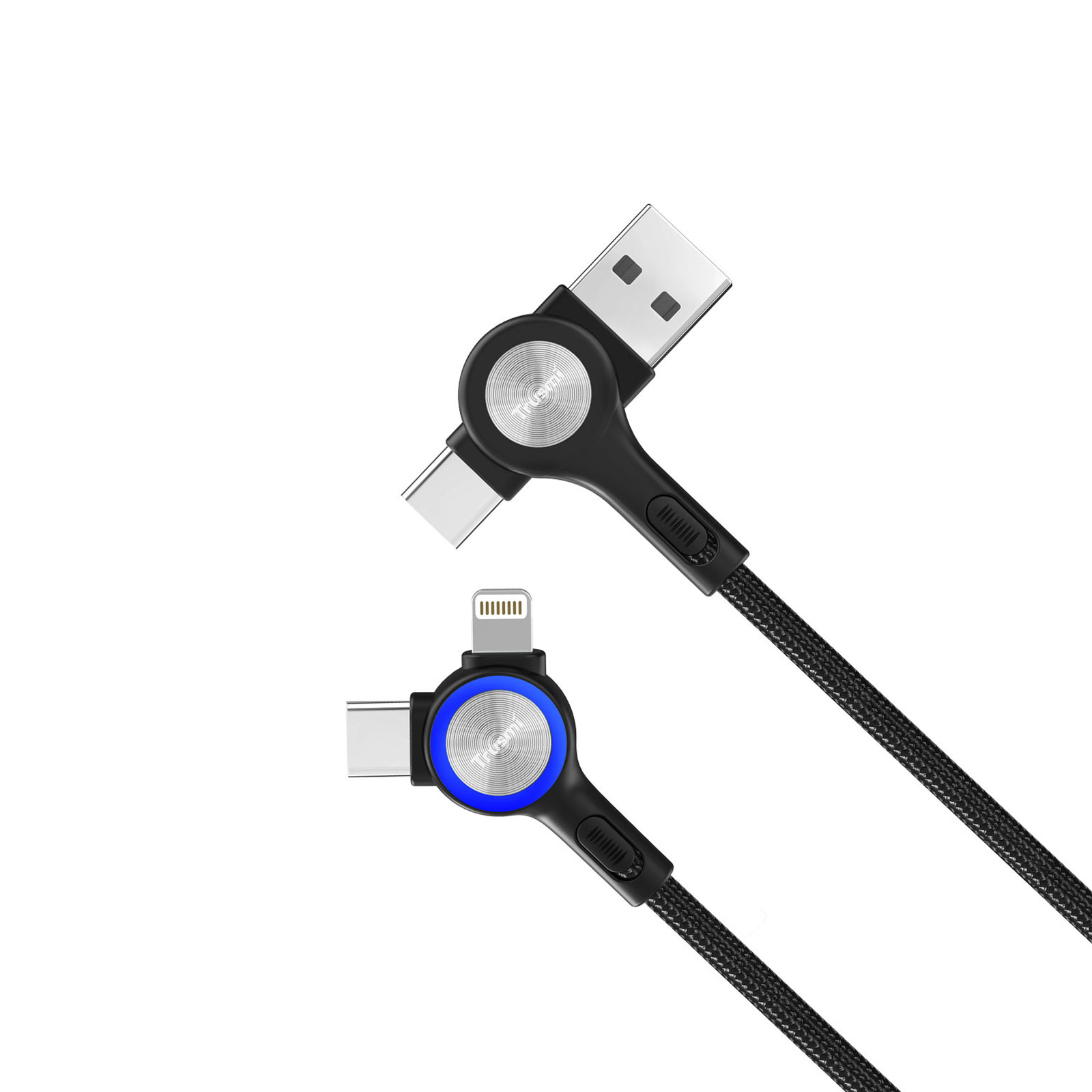 TRUSMI CA29-01 60W 2 to 2 A/C to C/L Braided Cable Black 1M - Image 3