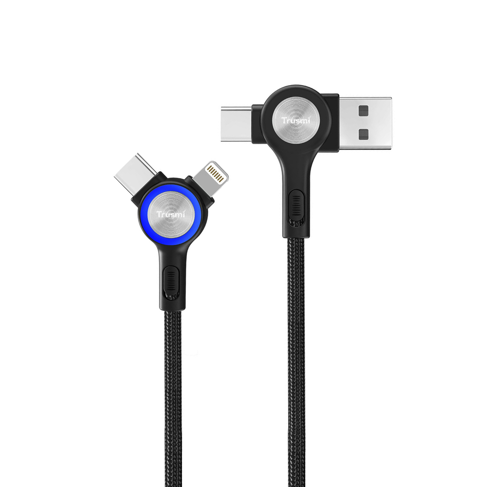 TRUSMI CA29-01 60W 2 to 2 A/C to C/L Braided Cable Black 1M