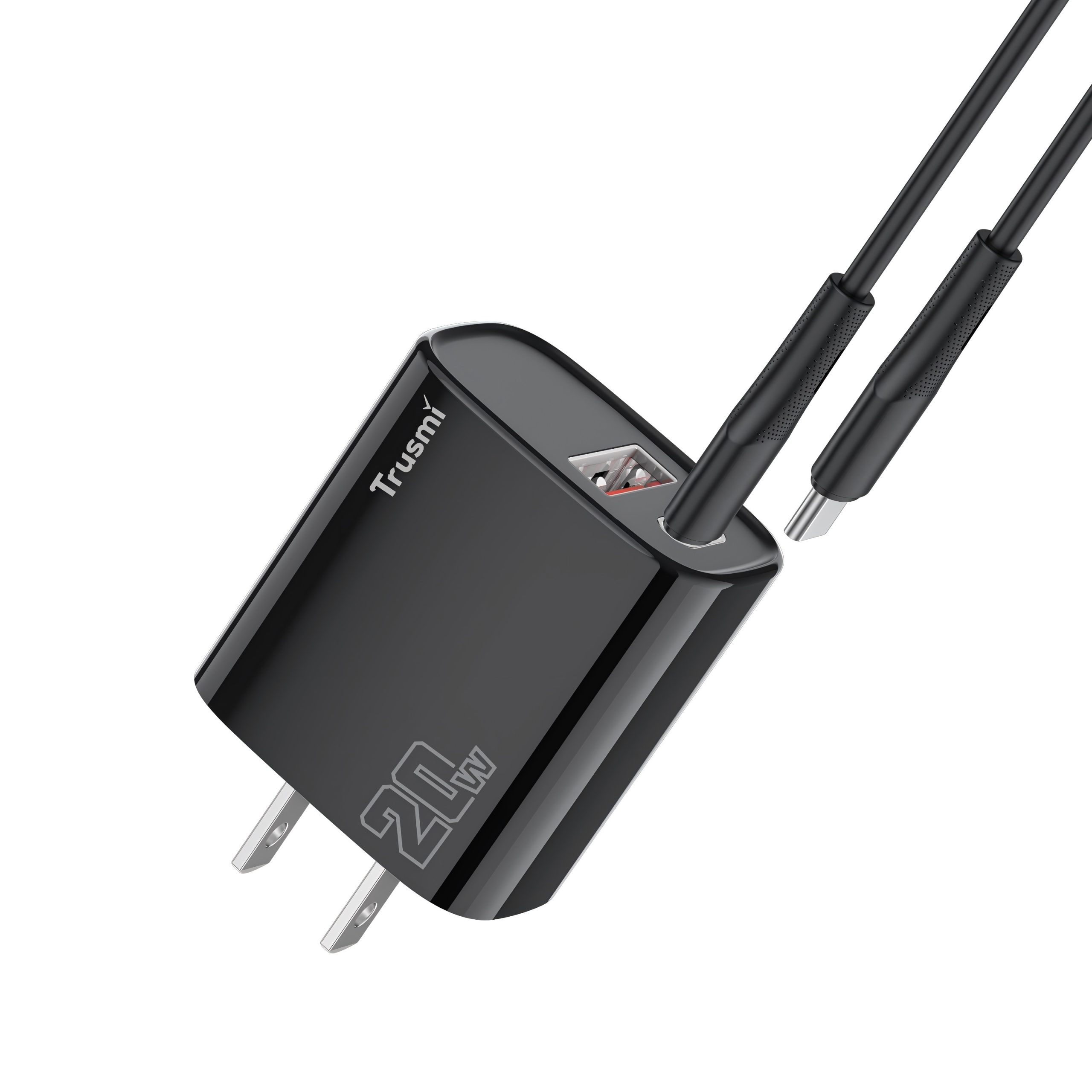 TRUSMI CH11-072/CH11-074 PD20W A+C Charger Set With C TO C 60W Cable(US)