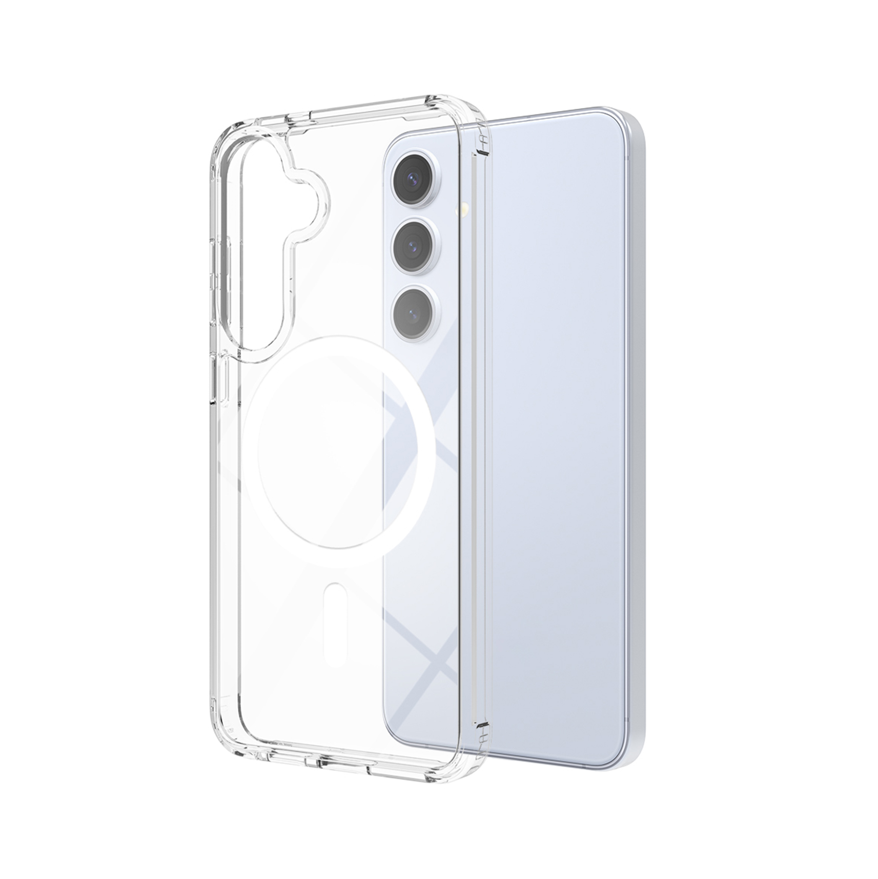 TRUSMI CF32 SAM Series Soft Silicone Built-in Magnetic Phone Case Black