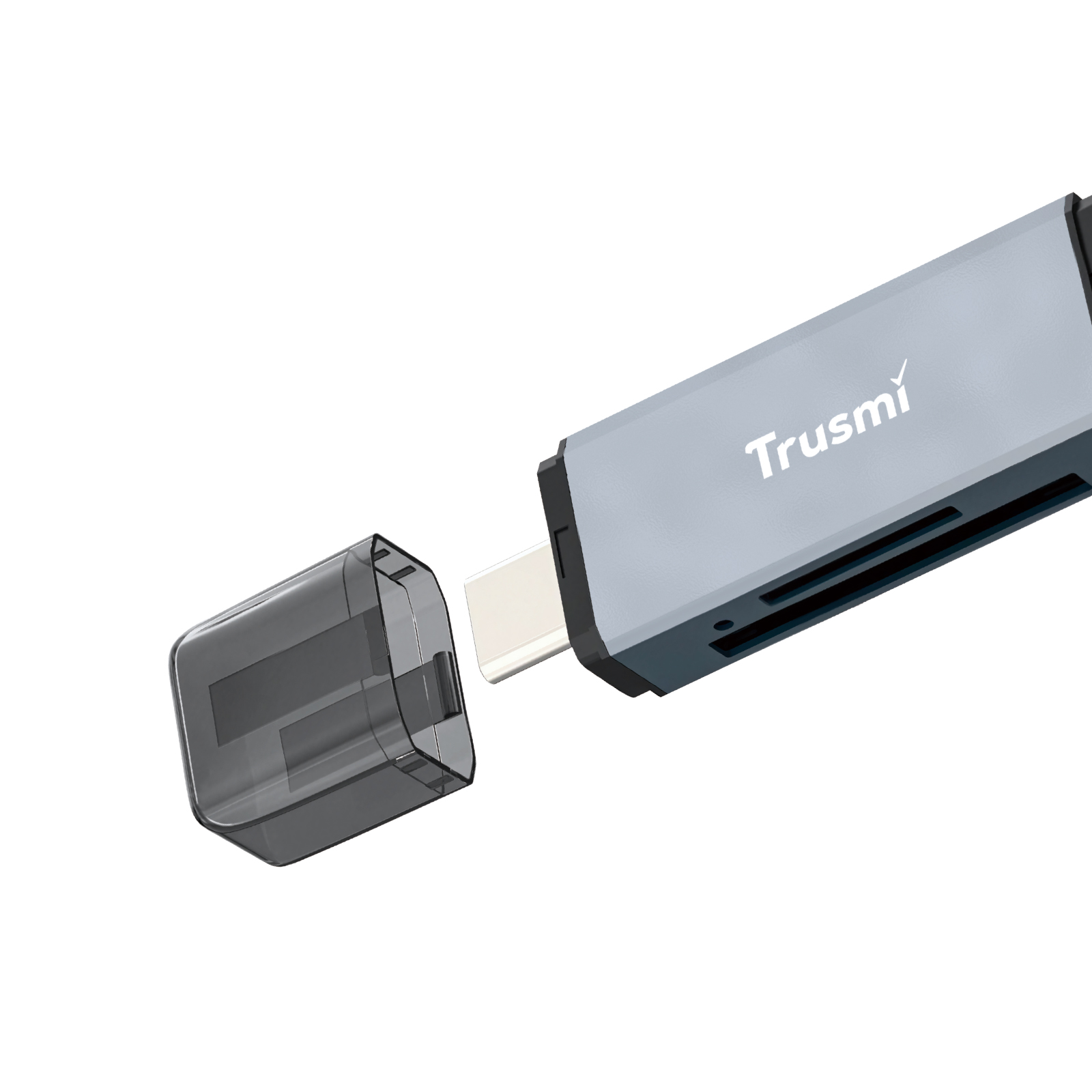TRUSMI CA01-05 4-in-1 Dual Card Reader (Grey) - Image 3