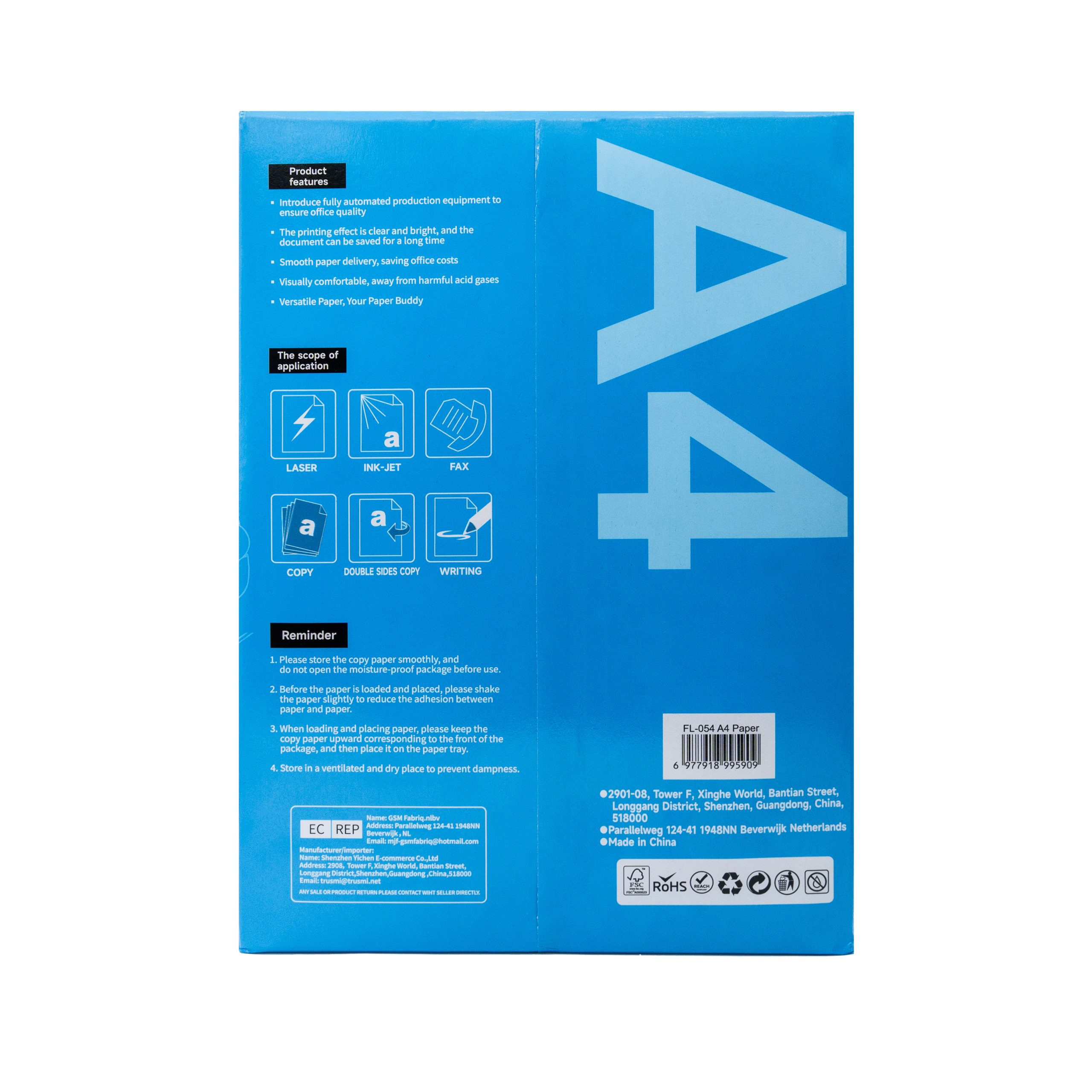 TRUSMI FL-054 A4 MULT-PURPOSE PAPER 500sheets/Pack - Image 2