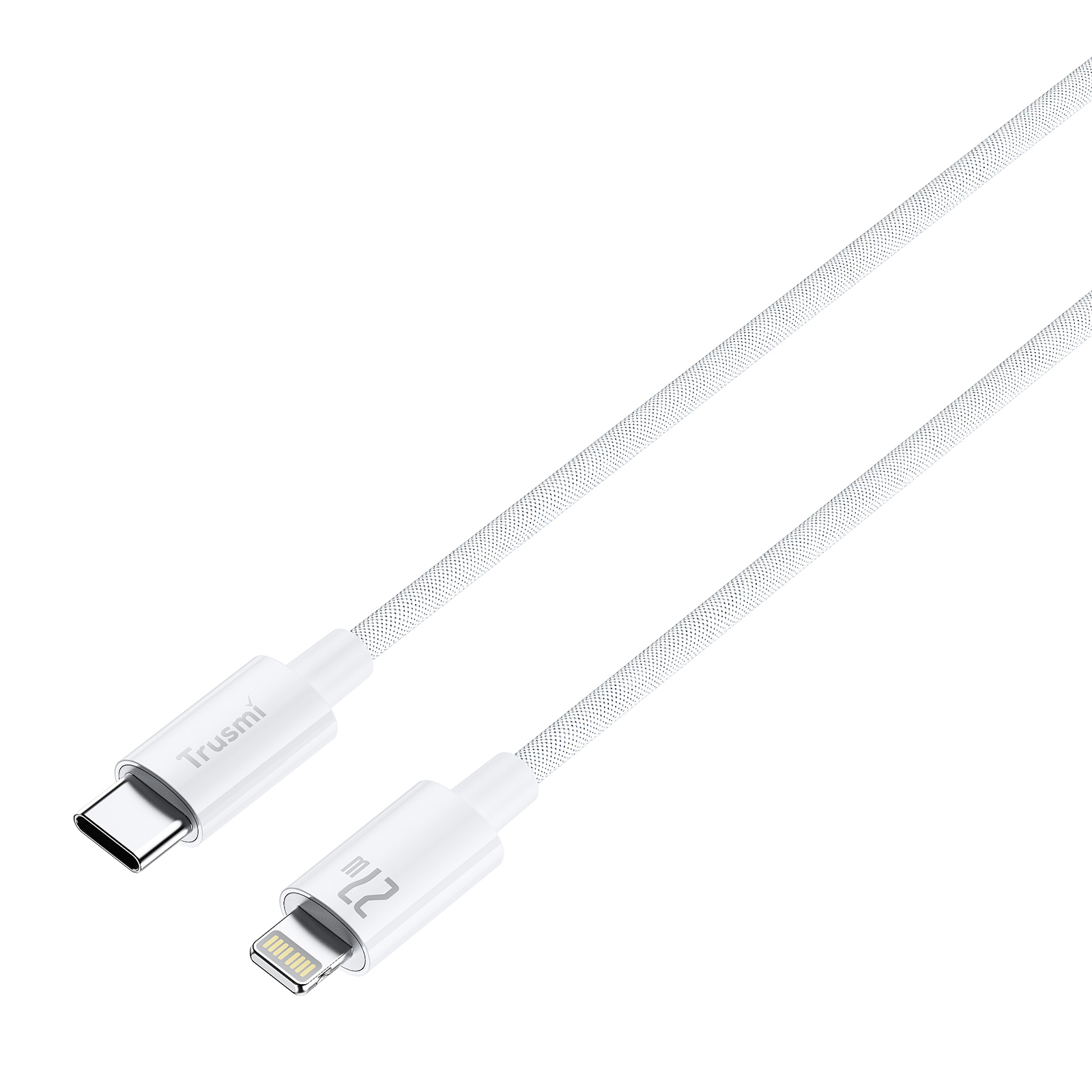 TRUSMI CA55-09 27W C To L Braided Charging Cable White 0.2M - Image 3
