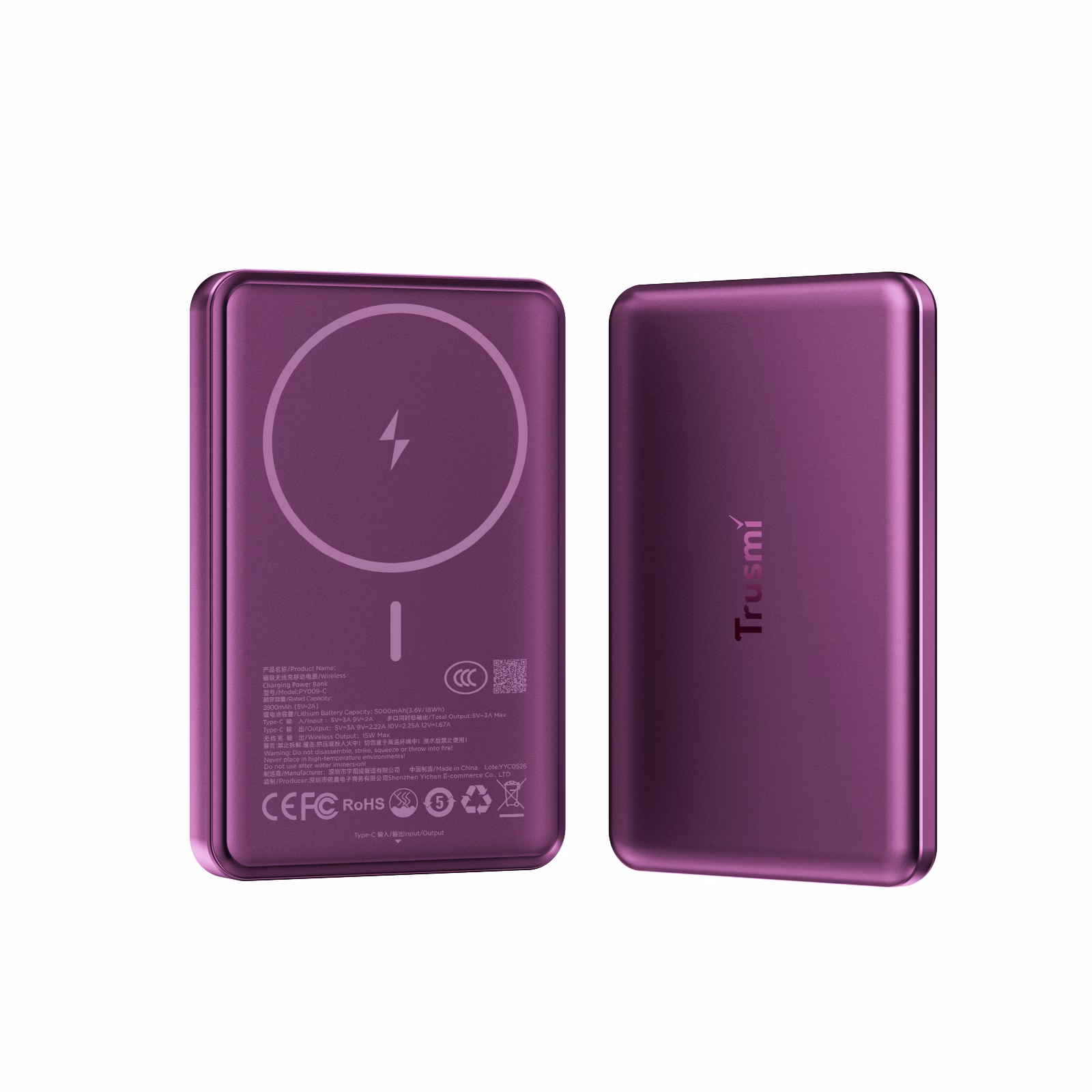 TRUSMI PY009-C MAGO PD20W Ultra thin MAGNATIC WIRELESS Powerbank 5000mAh - Image 8