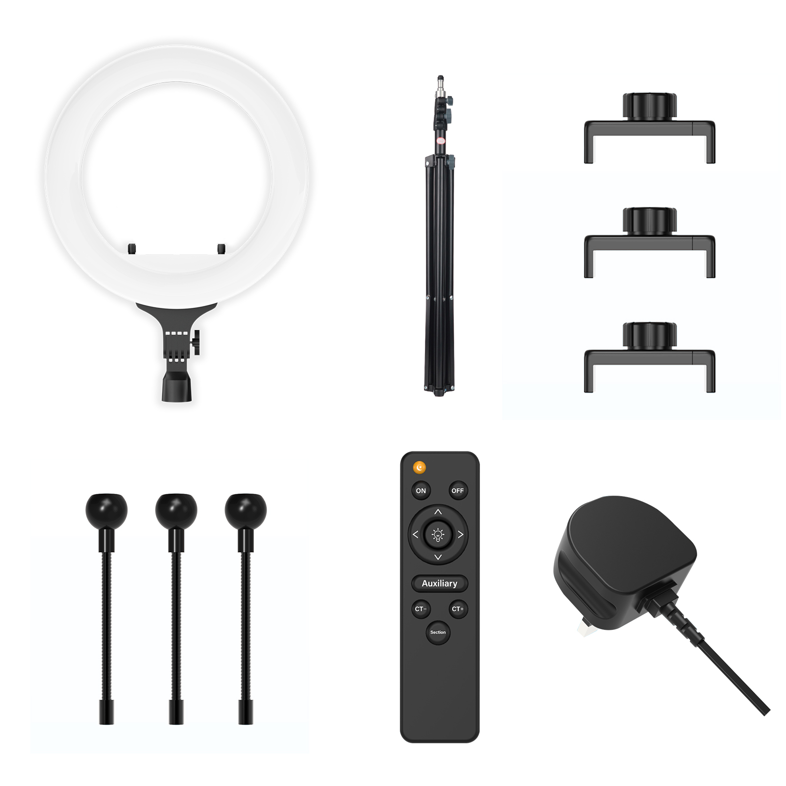 TRUSMI LP22 Series 14-inch ring light (includes 36cm light + 3 phone clips + 3 flexible tubes)AU/EU/US/UK Plugs Optional - Image 6