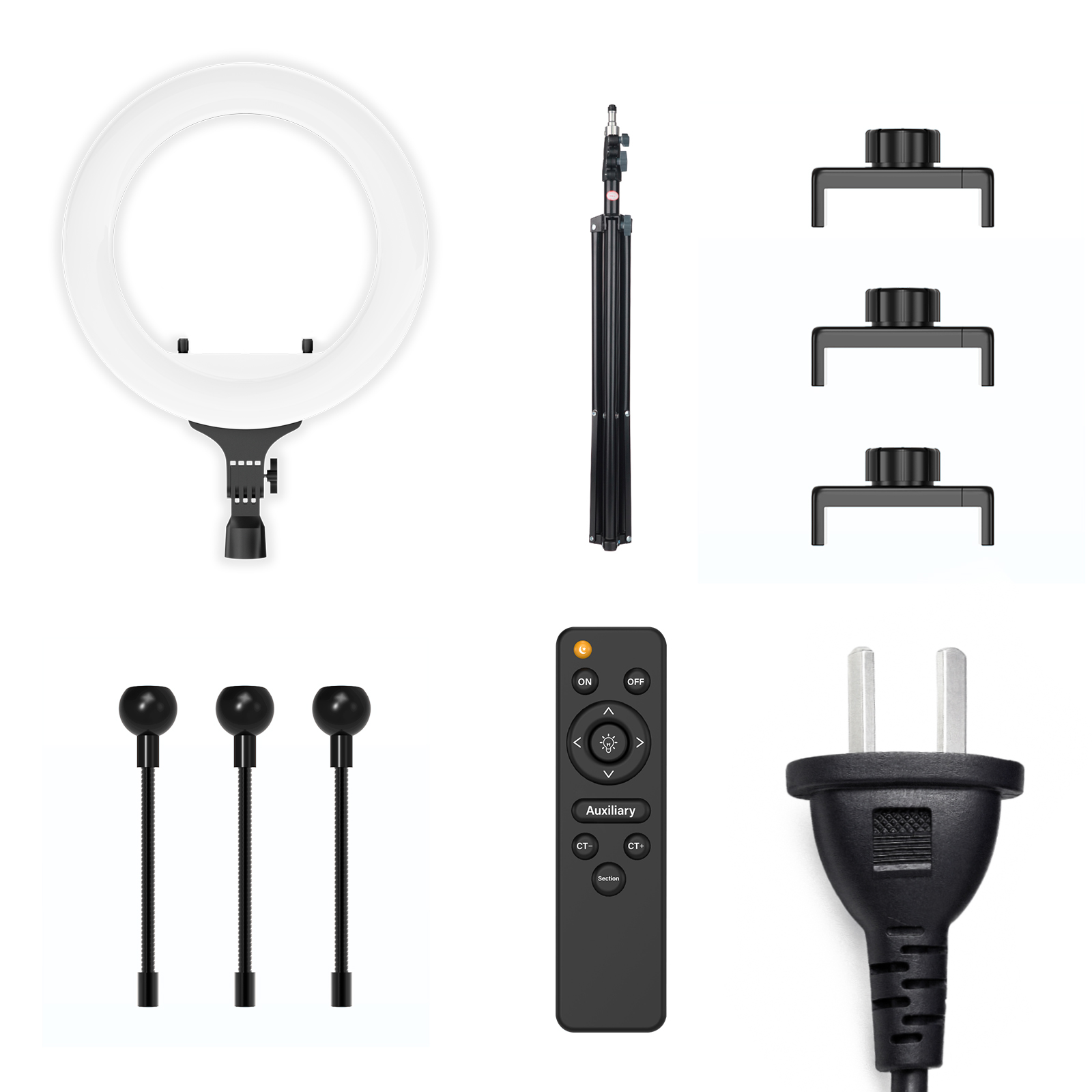 TRUSMI LP22 Series 14-inch ring light (includes 36cm light + 3 phone clips + 3 flexible tubes)AU/EU/US/UK Plugs Optional - Image 4