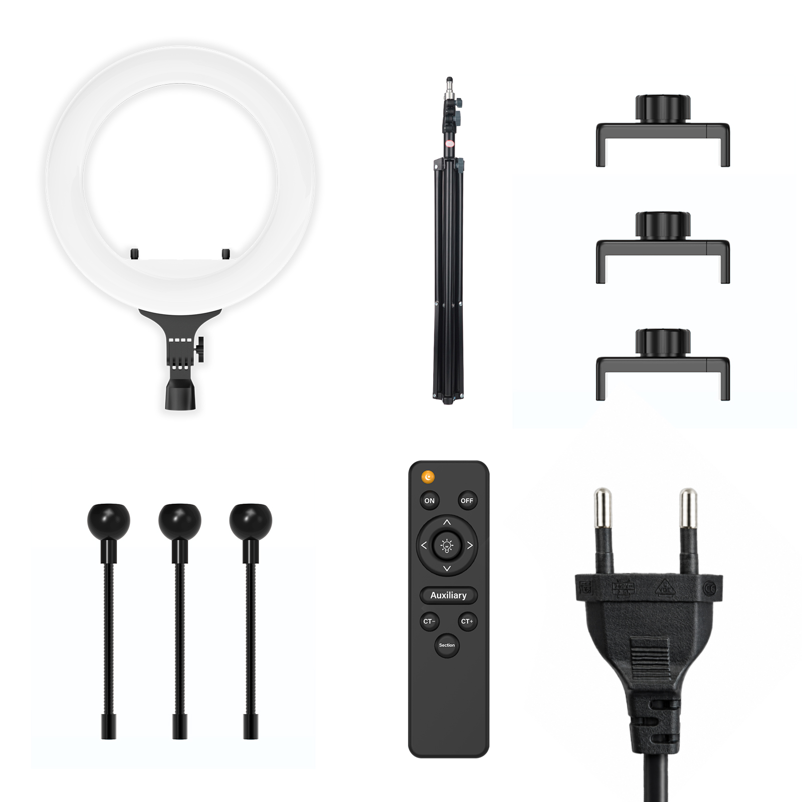 TRUSMI LP22 Series 14-inch ring light (includes 36cm light + 3 phone clips + 3 flexible tubes)AU/EU/US/UK Plugs Optional - Image 5