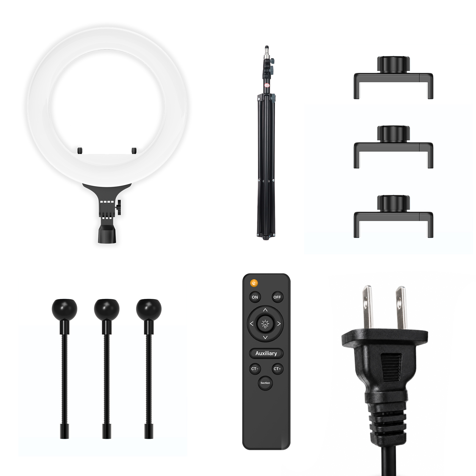 TRUSMI LP22 Series 14-inch ring light (includes 36cm light + 3 phone clips + 3 flexible tubes)AU/EU/US/UK Plugs Optional - Image 3